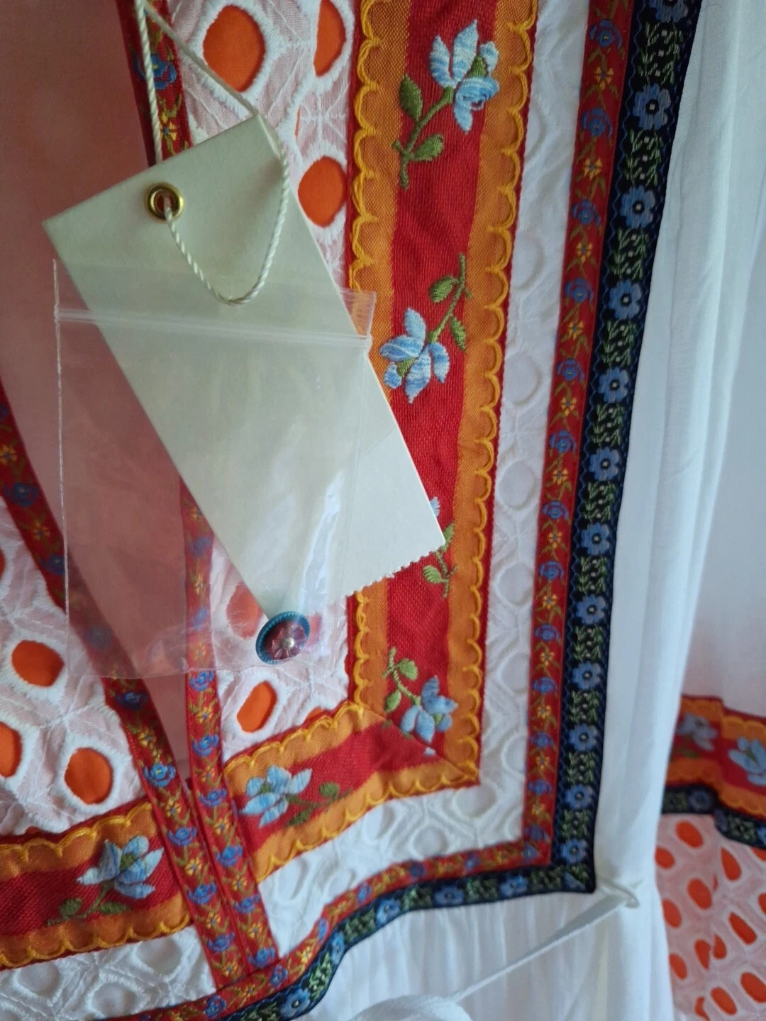 Abito contadino Annalise ricamato in pizzo Tory Burch taglia 14