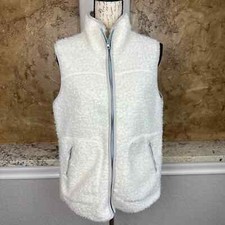 Woolrich Women's Siskiyou Fleece Vest Medium Ivory Full Zip Cozy