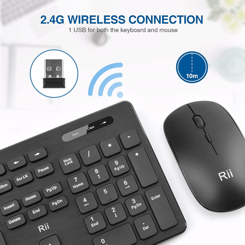 (2Pack) Wireless Keyboard and Mouse Combo - Rii Standard Office PC Keyboard and - Picture 2 of 12