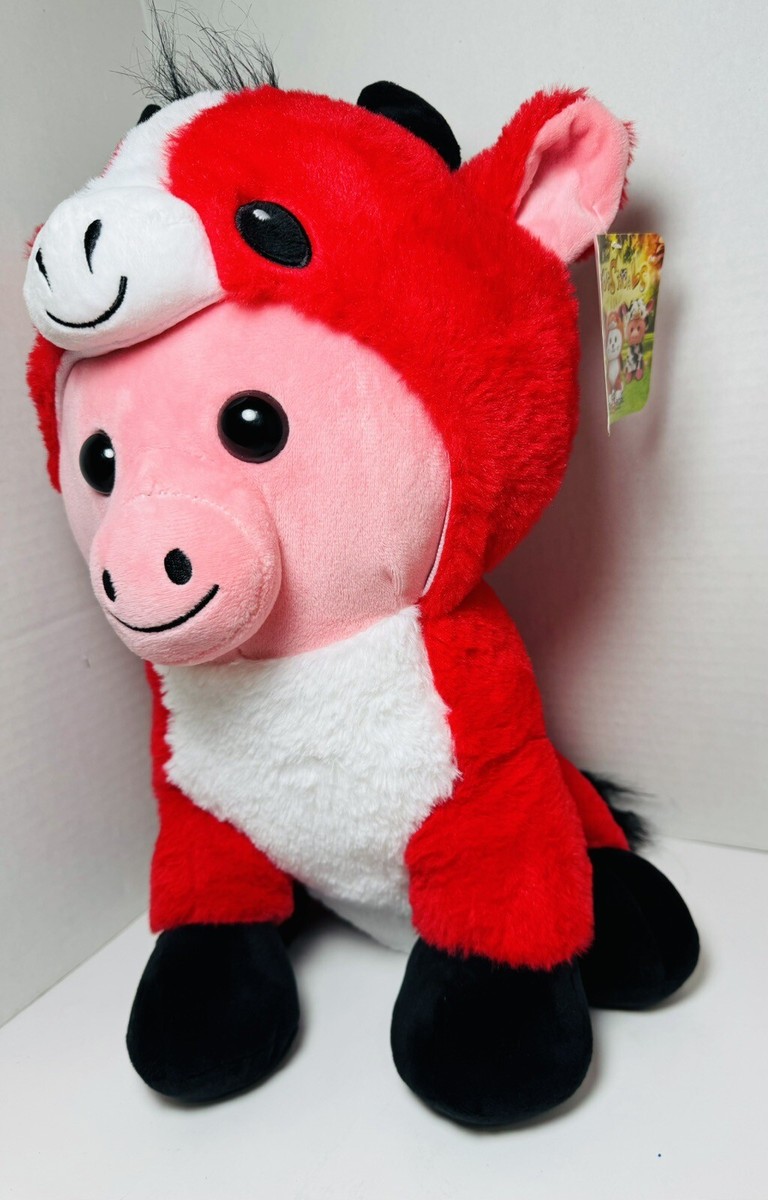 Peek A Boo Toys Disguisimals Red Bull Cow Pig Animal Plush Toy