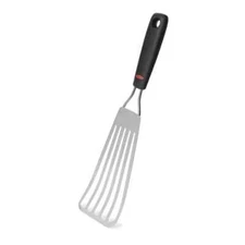 OXO Fish Turner 13.65"x3.5":Stainless Steel Slotted Cooking Spatula Black Handle