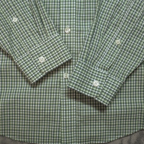 Eddie Bauer Button Down Long Sleeve Shirt Adult Small Relaxed Fit Green Check - Picture 5 of 9