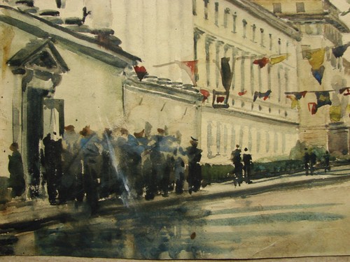 Ukrainische sowjetische UdSSR Aquarellmalerei Stadtbild alte Architektur Leningrad - Bild 5 von 7