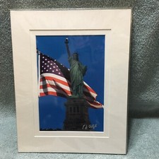 Statue of Liberty, US Flag, Fred Utyl Signed ~ 11x14  Photo Print unframed.