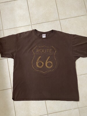 Route 66 T shirt in size 2xl Brown Color 100% Cotton