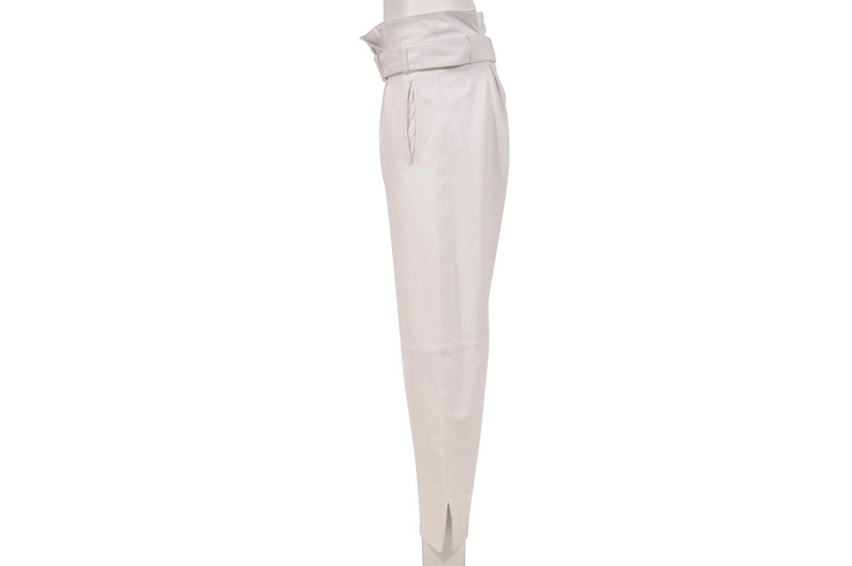 パンツ THE ATTICO Women Straight Pants 242WCP43V053 043 WHITE The Attico Women High Waist Pants US 8 IT 44 White Slit