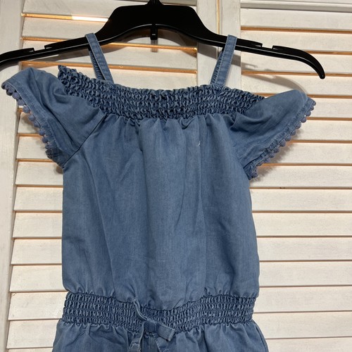 NAUTICA Girls Size 6 One Piece Blue Light Chamberry Off Shoulder Jumpsuit NWT - Picture 2 of 12