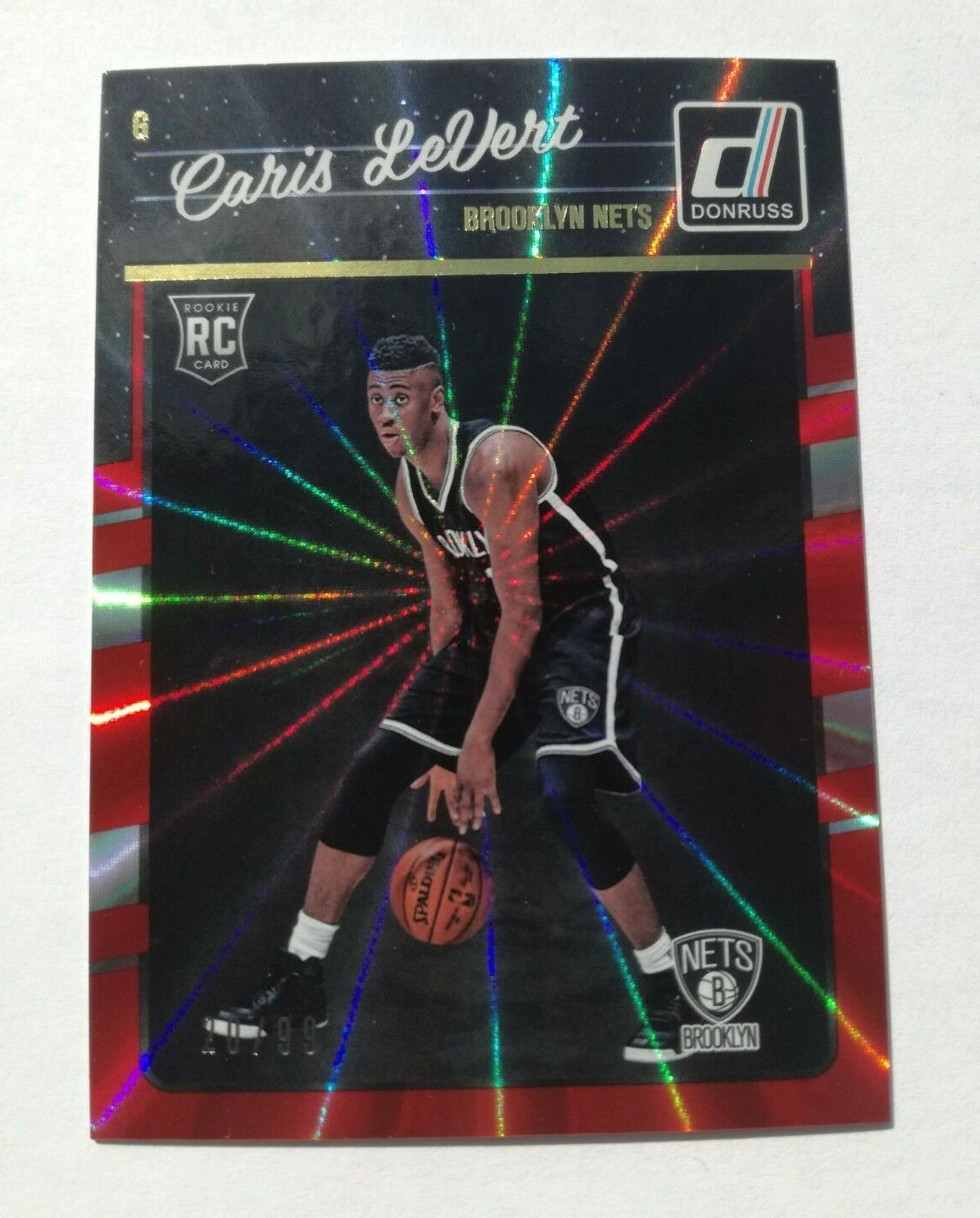 2016-17 Panini Donruss Red Laser /99 Caris LeVert Rookie Card #167