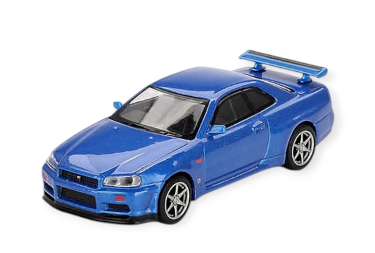TSM Mini GT 759 Nissan Skyline GT-R R34 V-Spec Bayside Blue