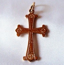 Kreuz Anhänger 585 Rotgold Kreuz 585 Gold / CA 198