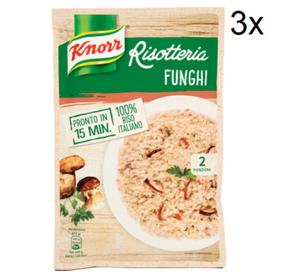 3x Knorr Risotto funghi Reis Steinpilze 175g 100% italienisch Fertiggerichte