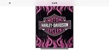 Super Soft Plush Classic Black Harley Davidson Blanket / Throw Full or Queen