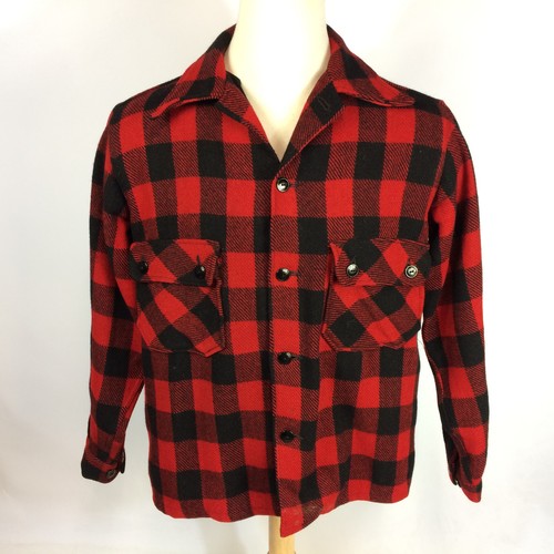 Vintage 30s 40s Red Black Buffalo Plaid 