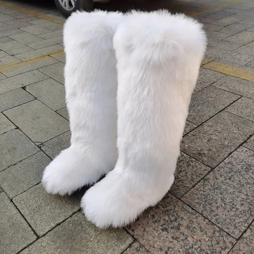 Bota de Piel Mongolia Fábrica Invierno Damas Caliente Zapatos para Nieve Botas de Piel Sintética Bota Larga - Imagen 25 de 47