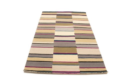 Hand-Tufted Multicolored Stripes Design Modern Rug Contemporary Carpet 5X8 ft - Picture 6 of 12
