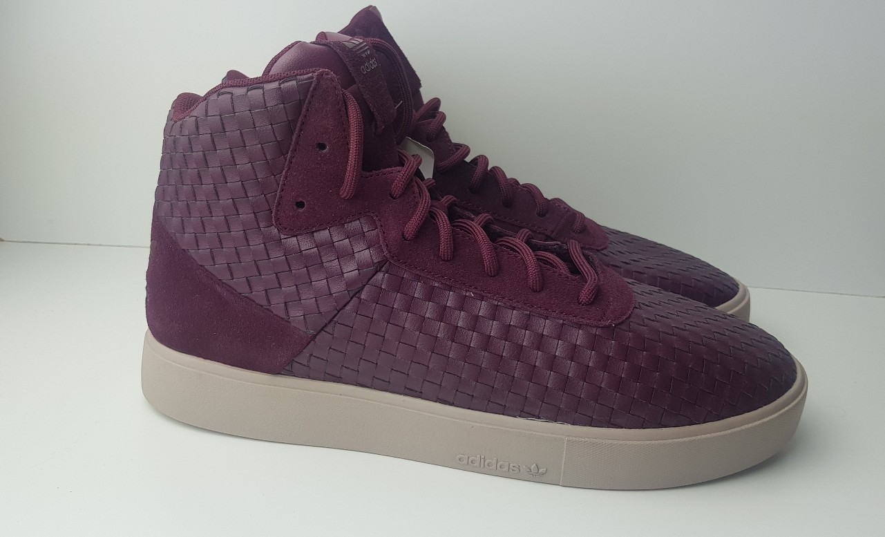 Adidas Sneaker alte ORIGINALS splendido tessuto scuro Borgogna Da uomo RARA Scarpe classiche da uomo Adidas Sneaker alte ORIGINALS splendido tessuto scuro Borgogna Da uomo RARA Scarpe classiche da uomo