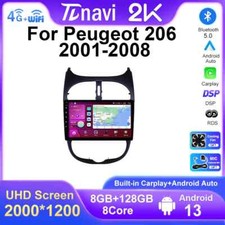 Android Carplay Car Radio For Peugeot 206 2001-2008 Gps Multimedia Player Screen