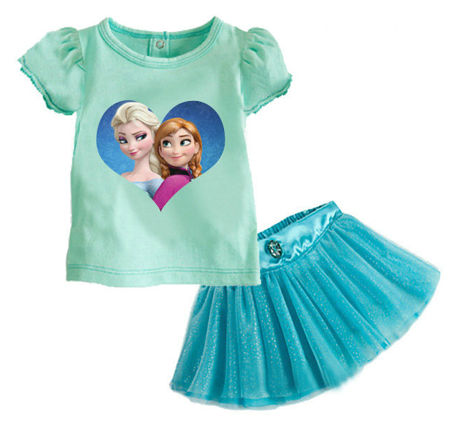 Gonna e Maglia Completo Frozen Rapunzel Girl Set skirt T