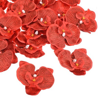 3,5'' 20er Pack Seide Phalaenopsis gefälschter Schmetterling Orchidee Köpfe Herstellung, rot
