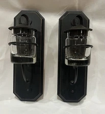 Amish Made black wall sconce holds votives or mini jar candles or potpourri