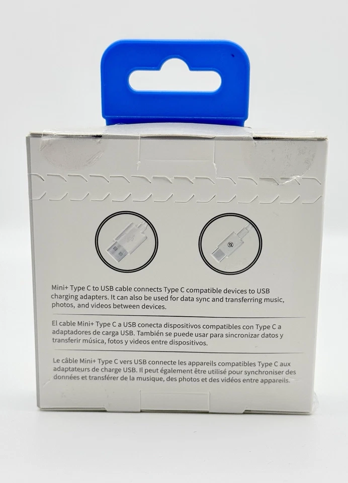 2 Mini+ Type C USB Cable Compatible With Type c Input Devices - 4ft - 2.4Amp - Image 3 of 3