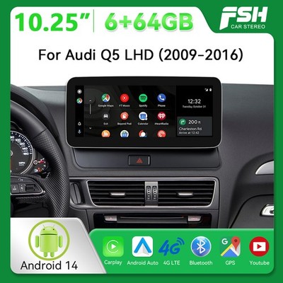 Für Audi Q5 8R 2009-2016 10,25'' Android 14 Autoradio CarPlay 8-Kern 64G GPS Navi
