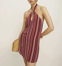 Reformation Women’s Size 10 Halter Bibi Rio Stripe Dress New Tags READ