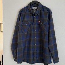 Dixxon Flannel The Roughneck Plaid Shirt 2X Limited Rare Dark Blue