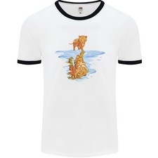 T-Shirt Ringer Pour Homme Avec Réflexion De Chat Tigre Amusant