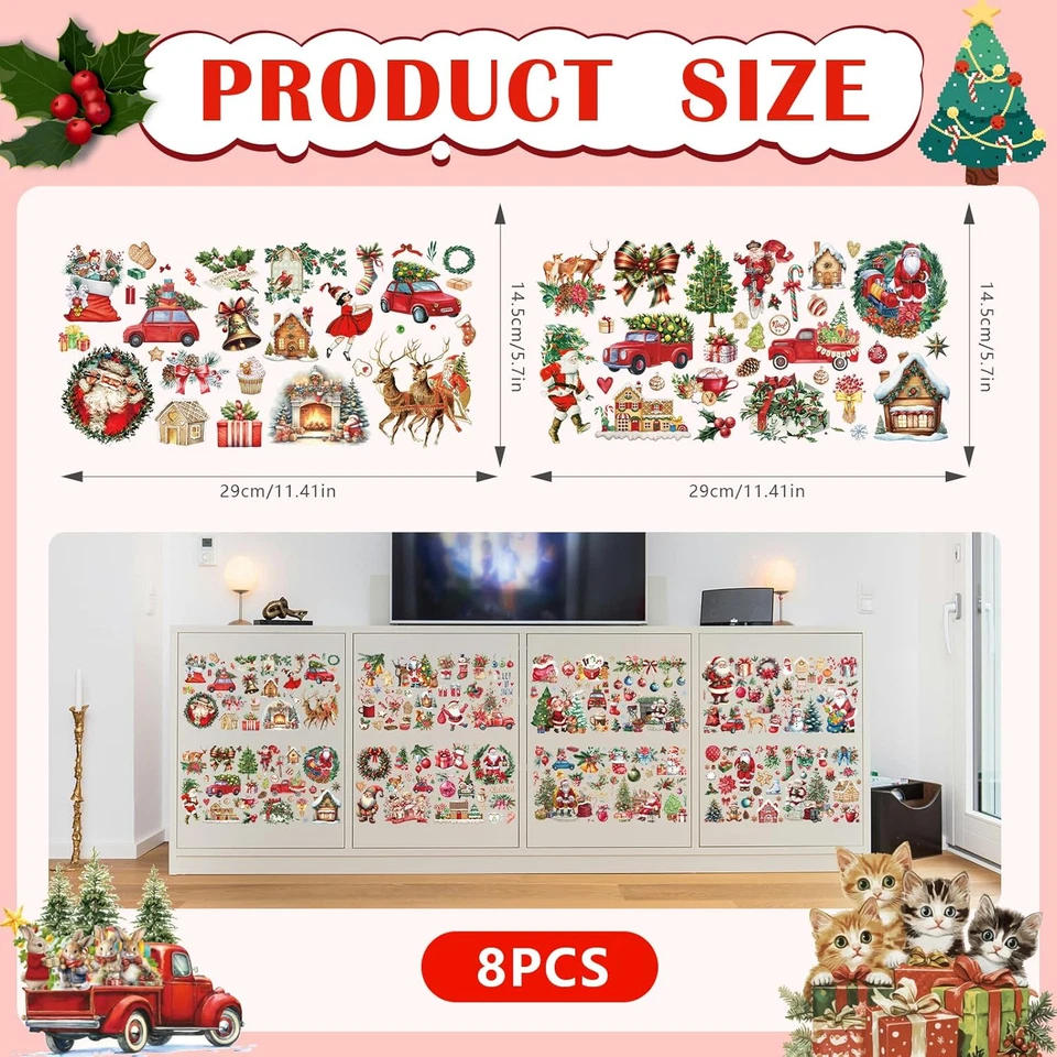 Frotar Navidad en Transferencia para Manualidades - 8 Hojas Vintage Navidad Transferencia St... Foto 3 de 4