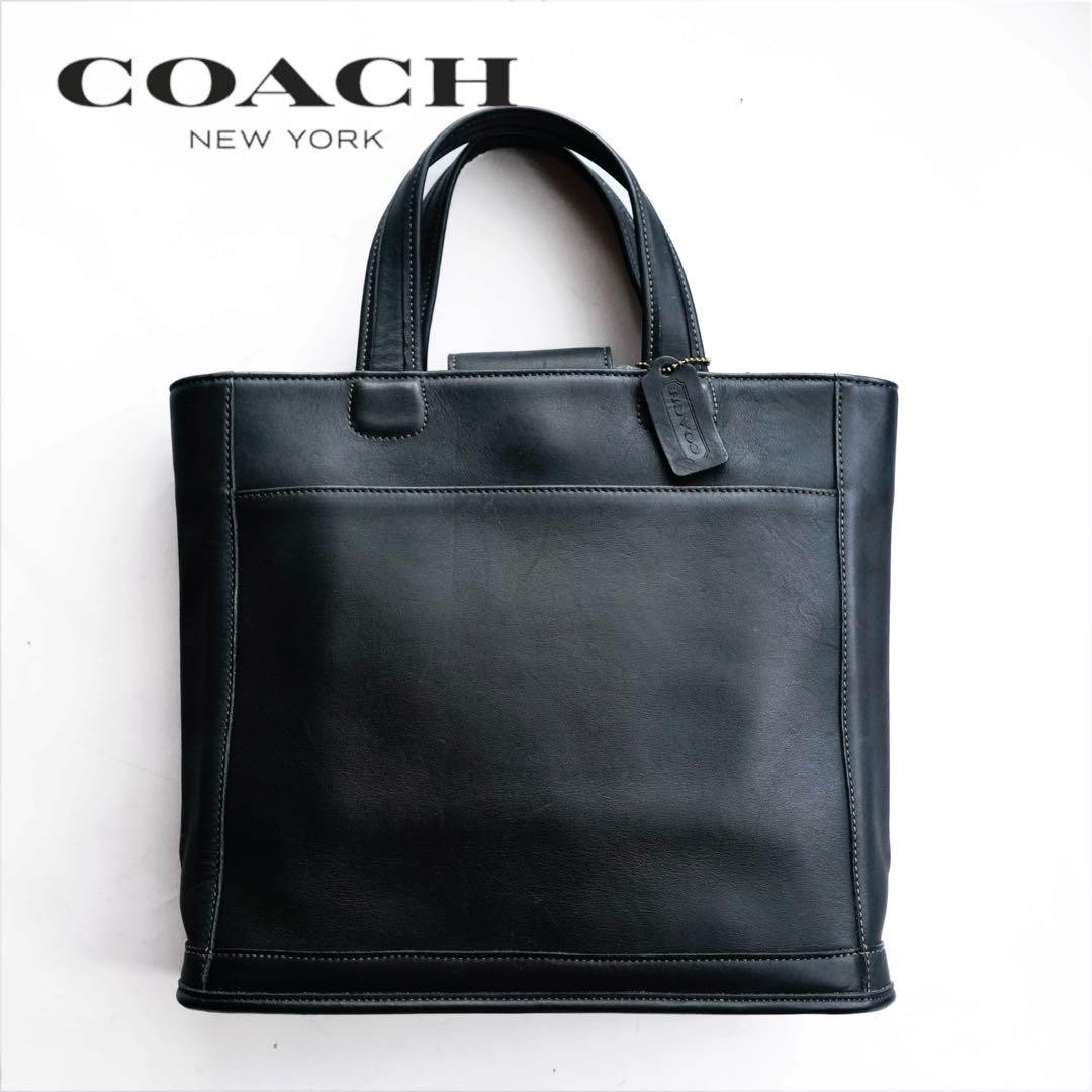 Old Coach Tote Bag Black Leather Vintage | eBay