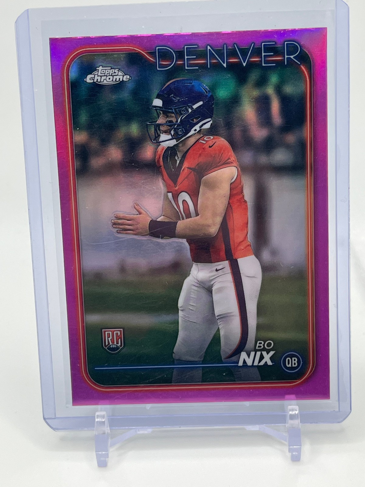 Bo Nix 2024 Topps Chrome #206 Pink