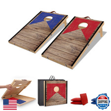 Portable 2 ft x 1 ft Cornhole Board Set with 6 Bean Bags Foldable Corn Hole Game