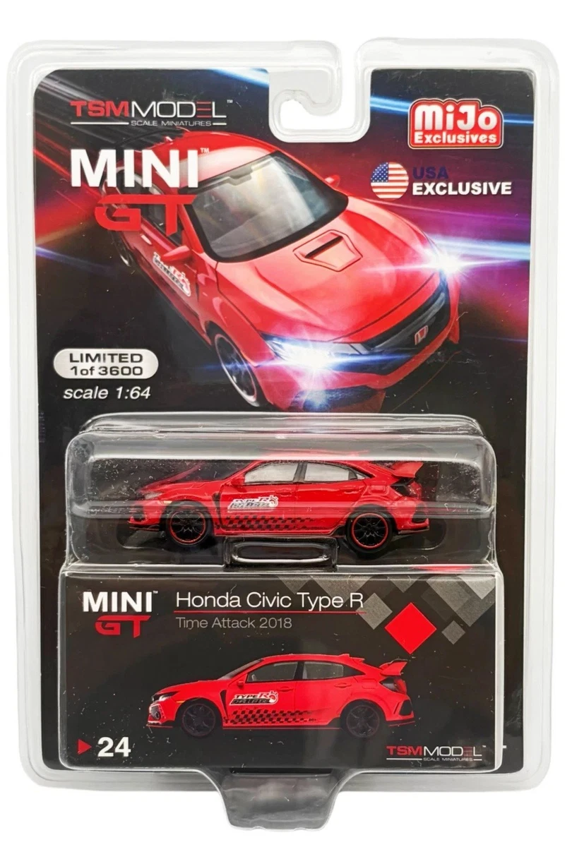 Mini GT 1:64 Honda Civic Type R Time Attack 2018 Red Diecast Model