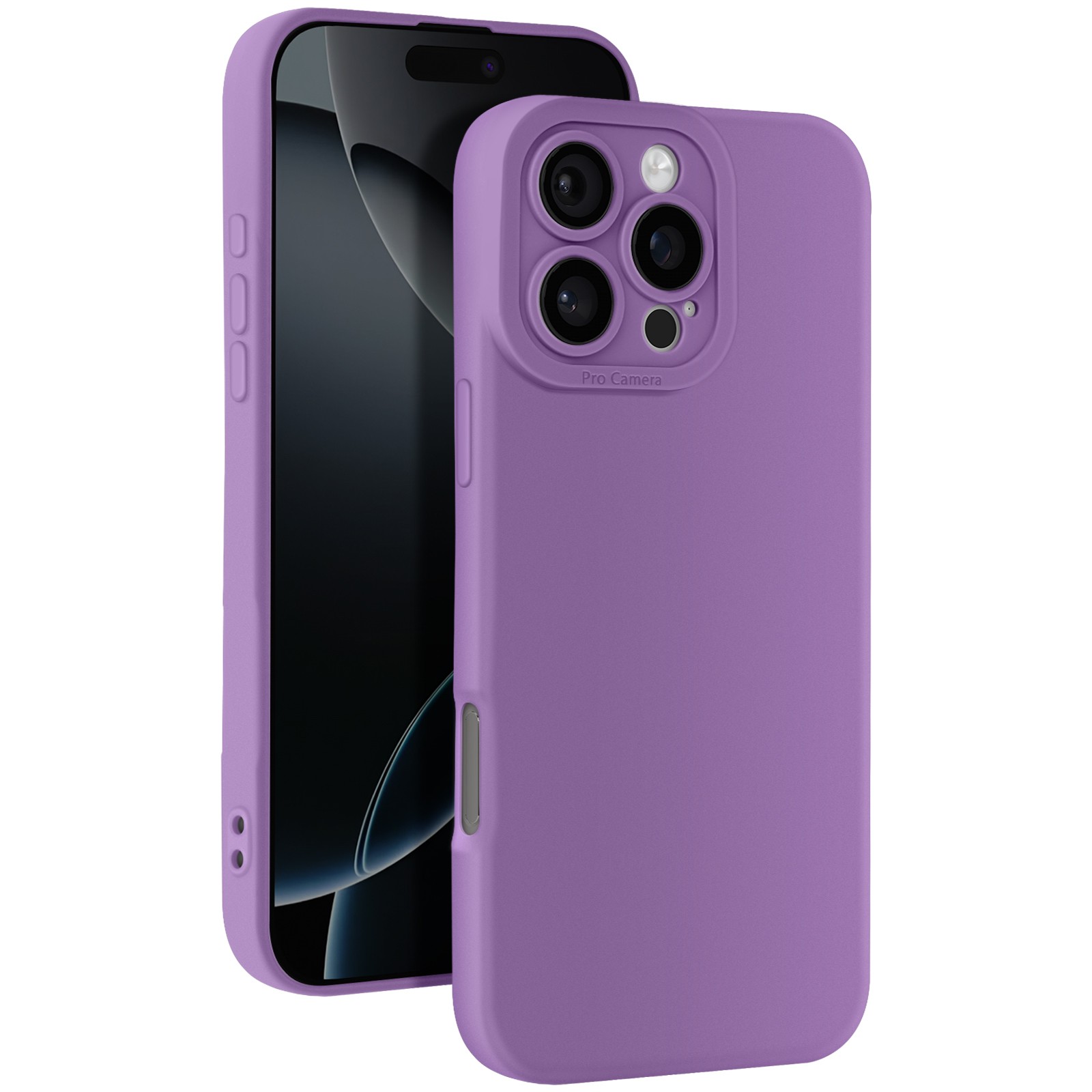 Coque iPhone 16 Pro Max silicone lisse violet pour une protection élégante au quotidien