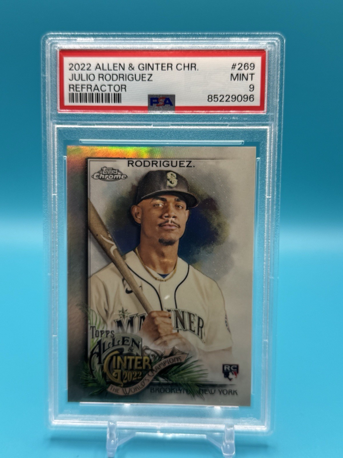 2022 Topps Allen & Ginter Chrome #269 Julio Rodriguez RC Rookie PSA 9 Mariners