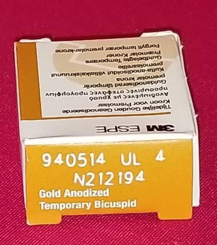 3M ESPE UNITEK GOLD ANO CROWNS SIZE 4 REPLACEMENT CROWNS 1ST ULB 940514 5/BX - Afbeelding 2 van 4