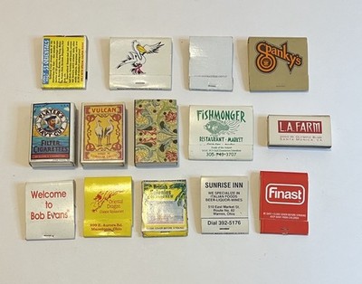 14 Unique Vintage Matchbooks Match Box Lot Some New Some Partial
