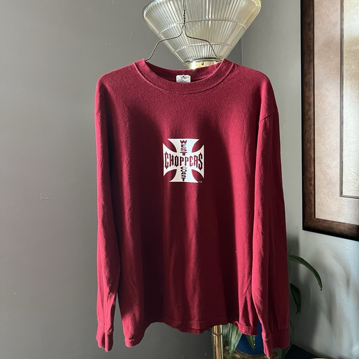 West Coast Choppers Shirt Red, 90s vintage Long Sleeve, Size M | eBay
