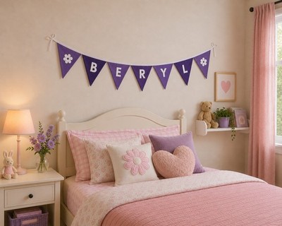 Personalisierte Wimpelkette, Babywimpel, Namenswimpel, beliebiger Name/Farbe, 2£ pro Flagge