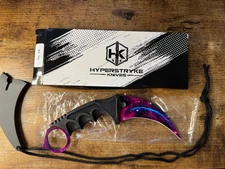 TACTICAL CSGO KARAMBIT NECK KNIFE Survival Hunting FIXED BLADE GALAXY Doppler