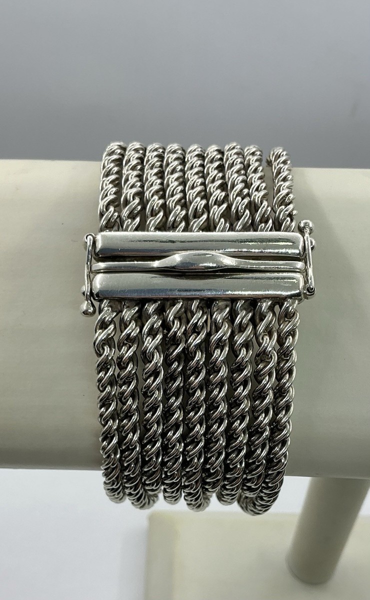 AUTHENTIC TIFFANY & CO - HUGE 9 ROW 115 GRAM STERLING BRACELET
