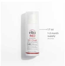 Elta MD UV Clear Face Sunscreen SPF 46  Oil-free Sunscreen 1.7oz  EXP:07/2028