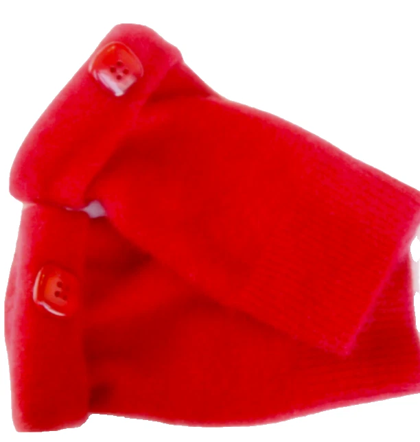 FINGERLESS GLOVES RED 100% CASHMERE S M L SMALL MEDIUM LARGE ARM WARMERS MITTENS