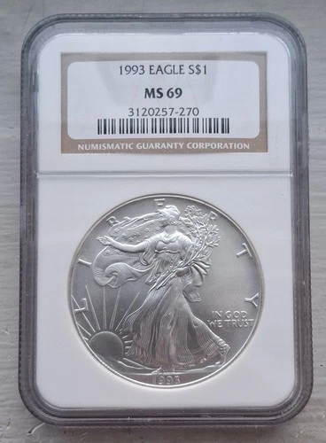 1993 US Silver Eagle $1 NGC MS69