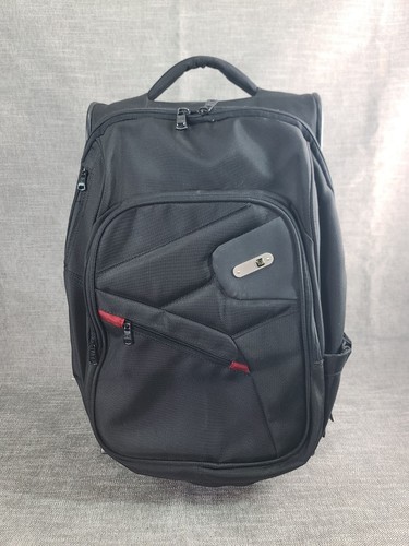 Full 2 in 1 Gepäck Handgepäck Tasche Rollen Hybrid Rucksack Griff Nylon Schwarz