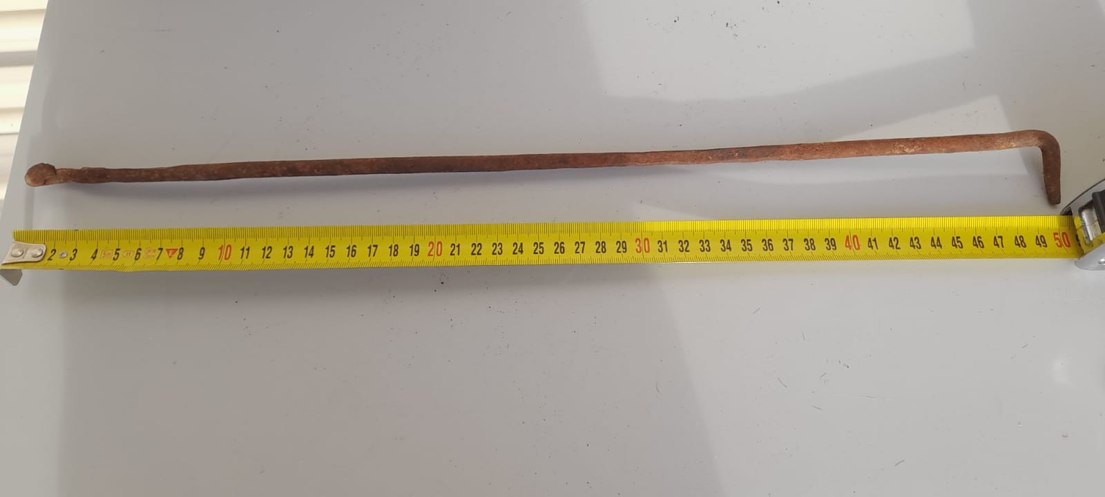 Antico Attizzatoio Ferro Battuto Caminetto Stufa Forno Epoca Vintage 50cm
