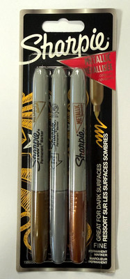 Sharpie Metallic-Permanentmarker Gold, Silber & Bronze 3er Set NEU & OVP