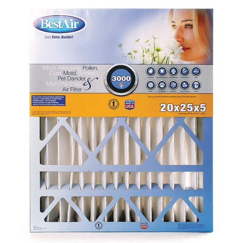 BESTAIR PRO AB-52025-13-2 FurnAirCleanerFilter,MERV13,20x25x5",PK2 35NZ53 - 第 1/1 張圖片