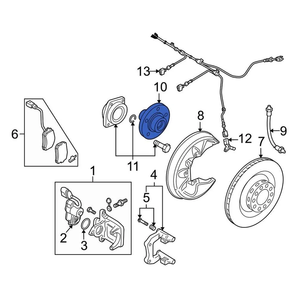 For Audi S6 2007-2011 Audi 4F0501652A Front Wheel Hub Foto 2 de 2
